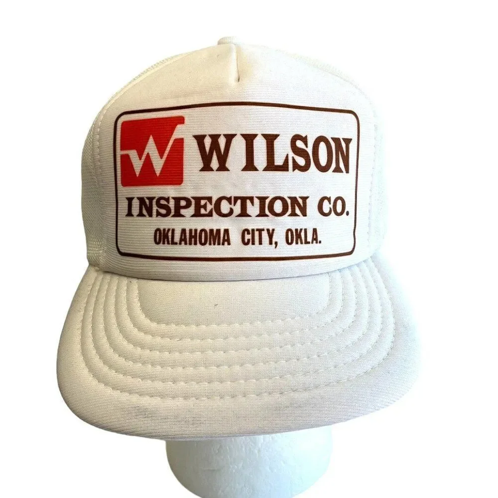 Vtg Wilson Inspection Co Oklahoma City OK Snapback Hat Cap USA OS Mesh